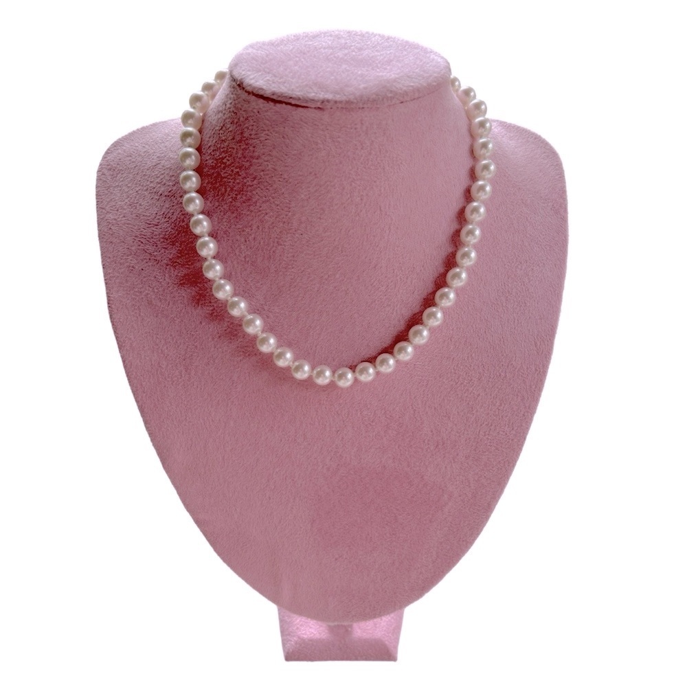 Vintage‎ Styled White 16” Pearl Knotted Necklace